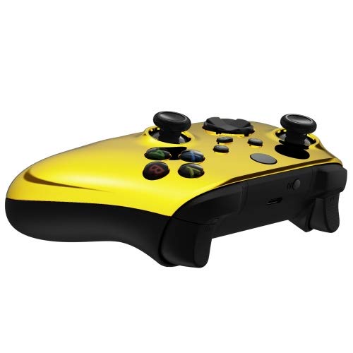 Image of MODDEDZONE Custom Wireless UNMODDED Controller for Xbox One S /X and PC with Exclusive and Unique Designs - The Perfect Gaming Gift for Enthusiasts, Expertly Crafted in the USA Chrome Gold