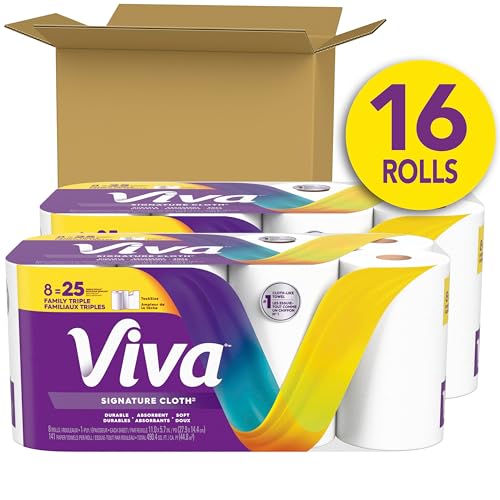 Image of Viva Signature Cloth Paper Towels, Task Size, 16 Family Triple Rolls, 141 Sheets per Roll (Packaging May Vary)