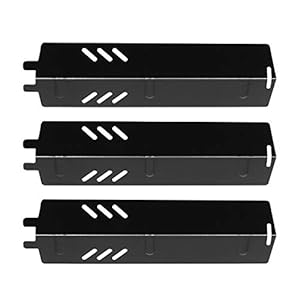 BBQ funland 13 1/16 X 3 5/8″ Porcelain Steel Heat Plate, Heat Shield, Heat Tent, Burner Cover, Vaporizer Bar, Flame Tamer for Gas Grill Model Backyard Grill BY13-101-001-11 (3-Pack)