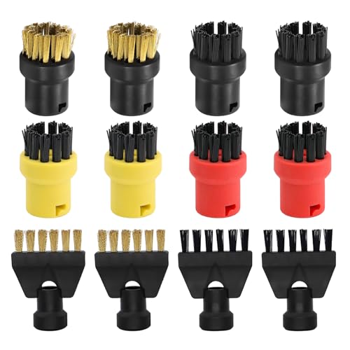 TOKSEO 12 piezas accesorios limpiador a vapor para Kärcher SC1 SC2 SC3 SC4 SC5, repuestos limpiador a vapor, cepillo redondo, cepillo para grietas, cepillo plano, accesorios