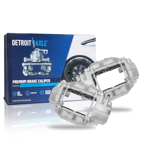Image of Detroit Axle - Front 2pc Brake Calipers for 07-16 Toyota Tundra 08-16 Sequoia, 2 Disc Brake Calipers 2008 2009 2010 2011 2012 2013 2014 2015 2016 Replacement