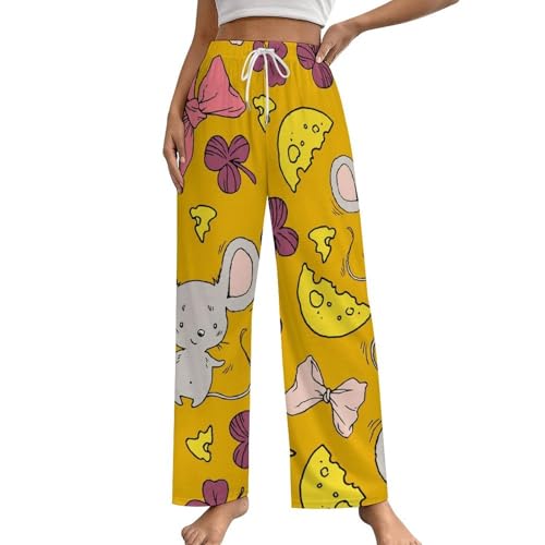 Bas de pyjama femme à motif souris parfait pour cocooner à la maison