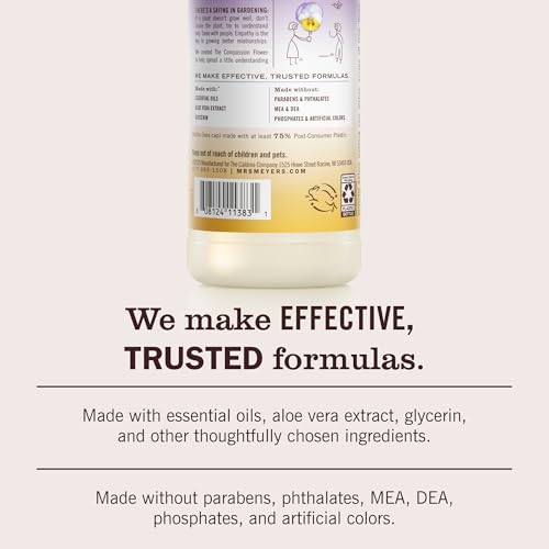 Image of MRS. MEYER'S CLEAN DAY Liquid Dish Soap, Compassion Flower Scent, 16 Fl Oz Bottle - 3 Pack