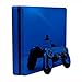 Blue Chrome Mirror Vinyl Decal Faceplate Mod Skin Kit for Sony PlayStation 4 Slim (PS4S) Console by System Skins