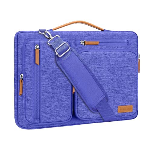 Image of MOSISO 360 Protective Laptop Shoulder Bag,15-15.6 inch Computer Bags Compatible with MacBook Pro 16 inch, HP, Dell, Lenovo, Asus Notebook,Side Open Messenger Bag with 4 Zipper Pockets, Royal Blue