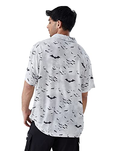Image of The Souled Store| Official Batman: Go Hawai Mens and Boys Summer Shirts|Regular fit Graphic Printed| 100% Rayon White Color Summer Shirts Shirt for Men Casual Half Sleeves Regular Fit Printed Stylish