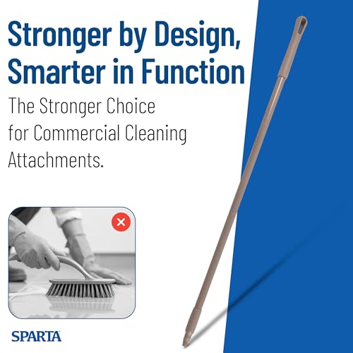 Image of SPARTA 41225EC01 Fiberglass Broom Handle, Mop Handle, Replacement Handle With Acme Threaded Tip For Commercial Cleaning, 48 Inches, Brown, (Pack of 12)
