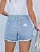 luvamia Jean Shorts for Women High Waisted Stretchy Distressed Denim Shorts Ripped Frayed Raw Hem Summer Casual Shorts for Womens Fashion Clothingwide Leg Jean Shorts for Women Blue Breeze Size 4
