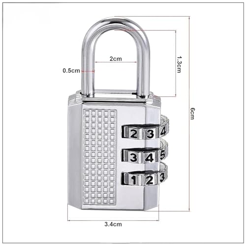 Image of Tiny Deal Digit Number Lock Small Bag Lock Travel, Luggage Resettable Password Locks Combination Padlock Pack of 2