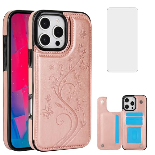 Étui portefeuille iPhone 16 Pro en cuir pour voyager léger et protéger l'écran
