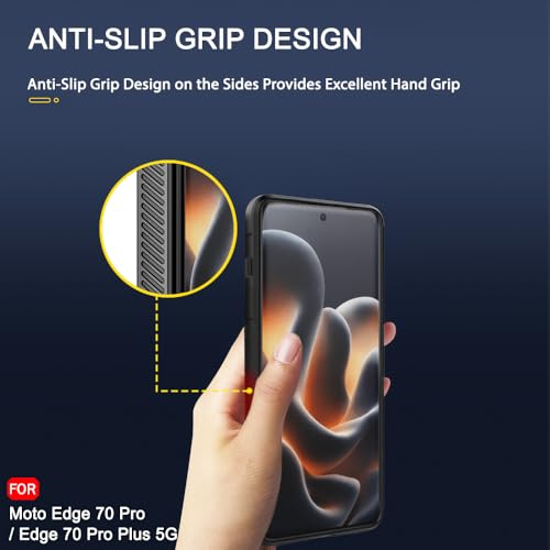 Image of TheGiftKart Liquid Silicon Back Cover Case for Motorola Moto Edge 70 Pro / 70 Pro Plus 5G | Shockproof Military Grade Protection | Micro-Fibre Cloth On Inner Side | Anti-Slip Grip Cover (TPU, Black)