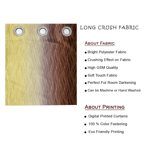 Image of Ultimate Trends Ombre Blackout Curtains for Bedroom Room Darkening Curtains for Living Room,Energy Saving,Thermal Insulated Grommet Window Drapes, Yellow and Brown, 5 FEET,2 Panels