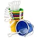 Top Race Beach Pails and Sand Shovels 5 Inch (Pack of 6)