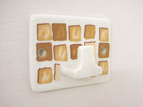 Percha Colgador Gancho Colgar Individual Cubo Pared BAÑO Porcelana Mosaico Marron Cover