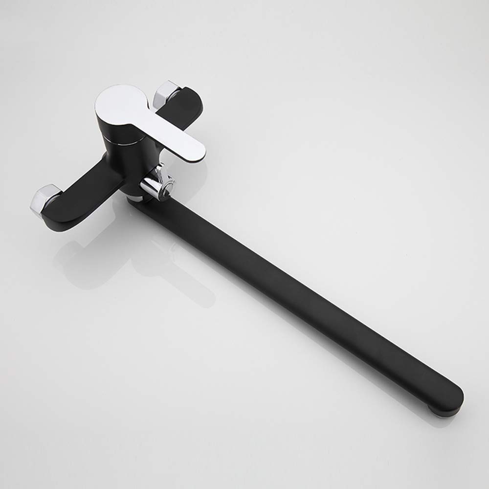 Grifo Mezclador baño, Grifo bañera latón, Grifo Mezclador Ducha baño Negro con Cabezal Ducha Mano ABS y caño Giratorio bañera Acero Inoxidable