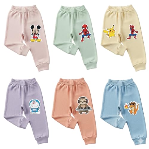 Image of Cotton Baby Boys' Pyjamas, Printed Boys and Girls Cotton Pajama Pants, Unisex Baby Pajamas, Kids Baby Track Pant (Pack of 6) (Multicolour)