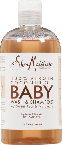 Image of SheaMoisture Baby Wash and Shampoo 100% Virgin Coconut Oil for Baby Skin Cruelty Free Skin Care 13 oz (Pack of 2)