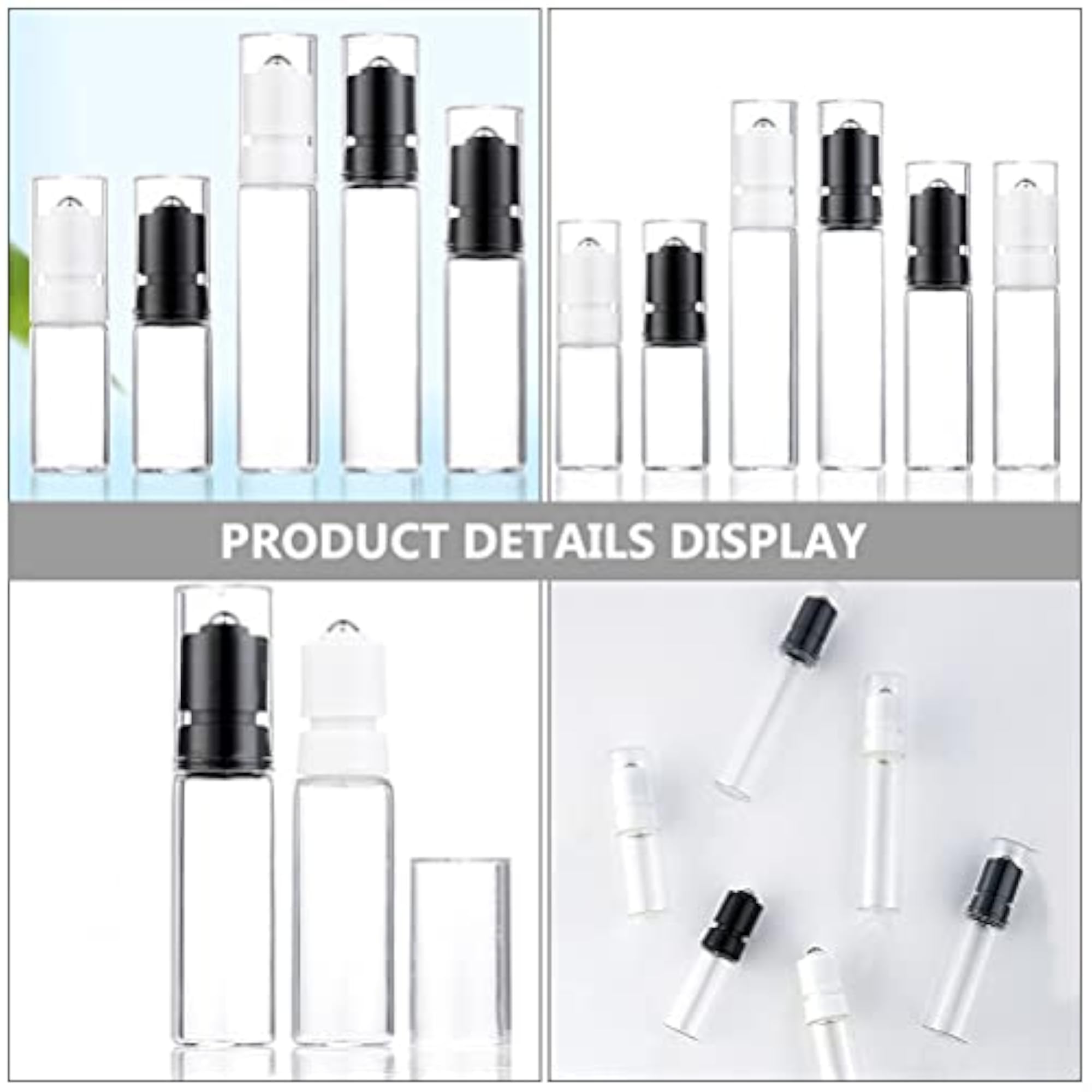 5pcs 20ml Essential Oil Aromatherapy Glass Roller Bottles