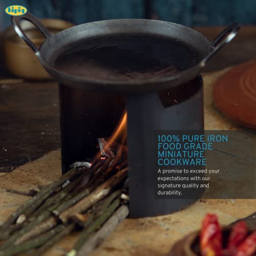 Real Iron Miniature Cooking Set for Kids – 12 Pc Traditional Toy Cookware with Apron | Pretend Play Kitchen Set | Tiny Real Cooking Toys for Kids Learning, Fun & Role Play