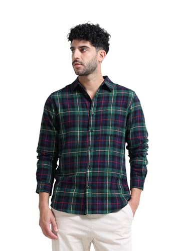 Image of GLORYBOYZ Men's Full Sleeve Checkered Casual Cotton Shirt S-2XL