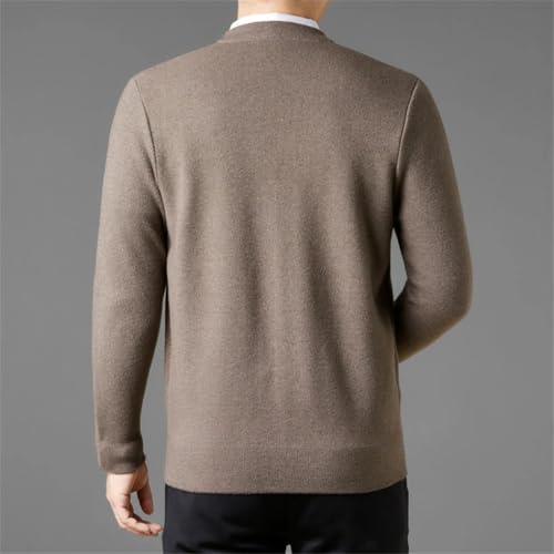 Men's Cardigan Sweaters V-Neck Single Breasted Business Casual Striped Button Knit Sweater2