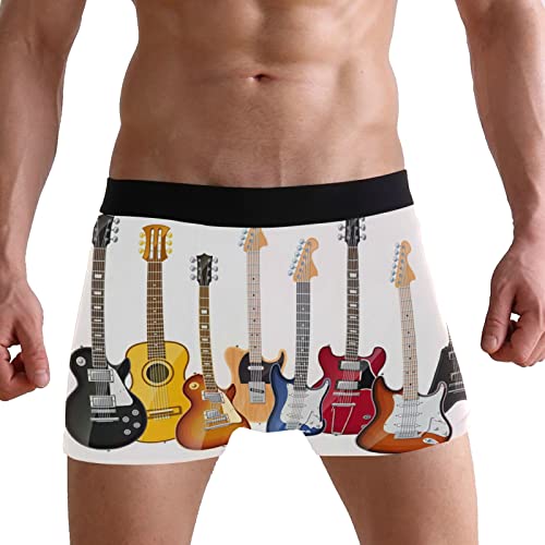 3 Pack Mens Trunks Underwear with Pouch Electric Guitars Guitar Rock Star Guitar Soft Breathable Boxer Briefs4