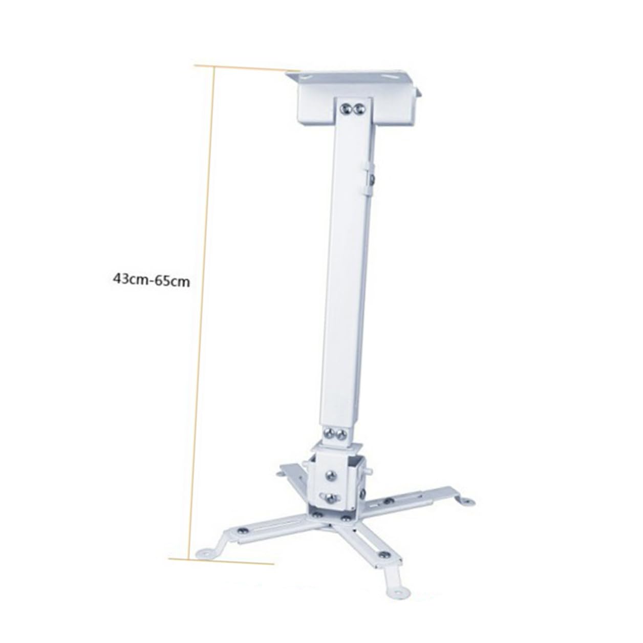 iplusmile Supporto da Soffitto per Proiettore in Ferro Bianco Regolabile Bracci Doppi Articolati e Portata Massima 15kg per Installazioni a Parete o Soffitto