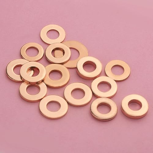 BGTXINGI 150Pcs 15 Kinds Copper Sealing Washers Copper Flat Gasket Oil Sealing Washer Box, 16.4 millimeters - Image 3