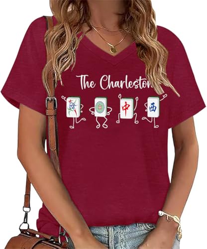 The Mahjong Shirt Funny Mahjong Tee for Women & Men Chinese Tile Game Lover Gift V Neck Shirt