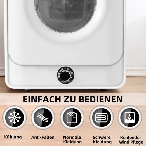 Secador de acero inoxidable, montaje en pared, capacidad máxima de 4,5 kg, calefacción de cerámica PTC, pantalla transparente, 5 programas, moderno secador de aire para espacios pequeños
