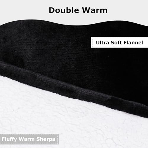 THREE POODLE Wearable Blanket Hoodie, Oversized Sherpa Blanket Sweatshirt for Adults Women Men Kids, Cozy, Warm and Fuzzy Hooded Blanket