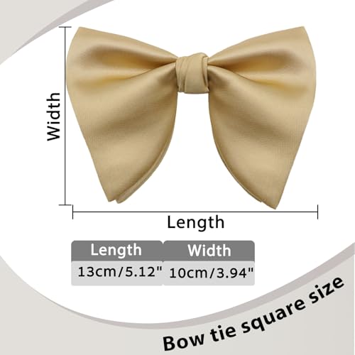 Image of Luckyvestir Oversized Bow Ties for Men, Pre Tied Clip on Men's Black Bowtie for Wedding Tuxedo Banquets Formal Wear