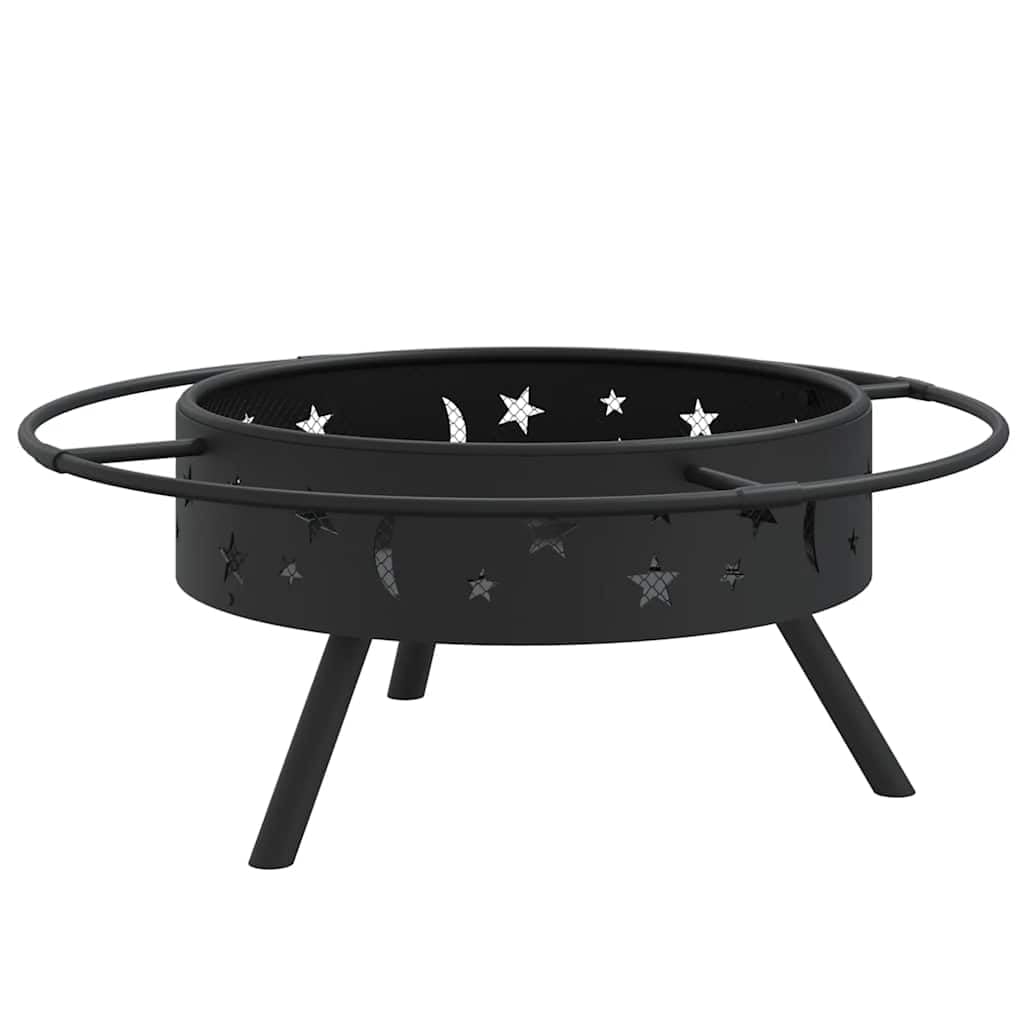 Palenisko ze stali 70 cm XXL z pogrzebaczem i ochroną przed iskrami, do ogrodu, na taras, na zewnątrz, wytrzymałe palenisko zapewnia ciepło i przytulną atmosferę z praktycznym pierścieniem