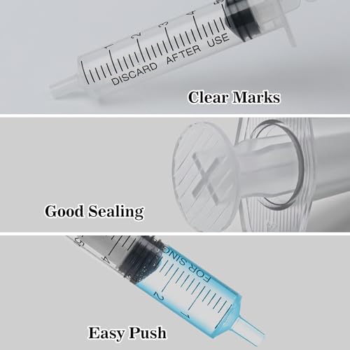 Mooshy 30 Stück 5ml Spritzen Kunststoffspritzen mit Deckel Sterile Kolostrum Spritze Ohne Nadeln Dosierspritze in Einzelverpackung für die Tierfütterung zur Abgabe Wissenschaftlichen Labor