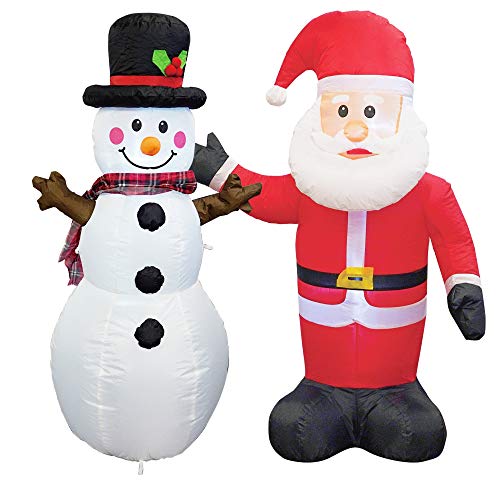Funpeny 4 Ft Set Of 2 Christmas Inflatable Santa Claus With Snowman, Indoor Outdoor Inflatable Christmas Decorations With Built-In Leds, Christmas Blow Up Decor For Yard Lawn Patio Garden Party #TOP2