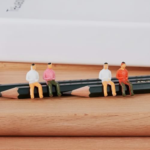 Gejoy 100 Stücke Figuren Modell für Züge und Architektur - Plastik Menschen Sitzend und Stehend für Miniatur Szenen, Maßstab 1:75