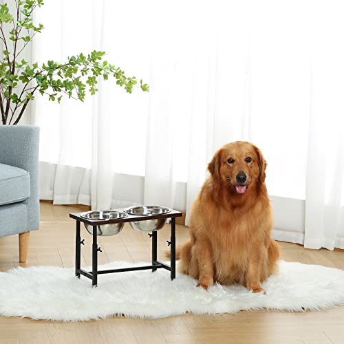 amorus Elevated Dog Bowls, Pet Dog Feeder Adjustable Iron Stand Raised Different Heights 9in to 13in with 2 Removable… - Image 8