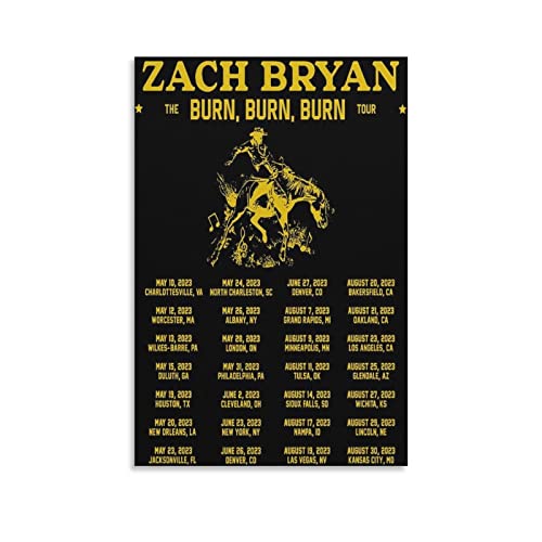 Poster sur toile Zach Bryan 50x75 cm décoration de chambre sans cadre
