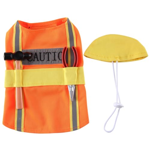 Disfraz para perro Ingeniero Mikikit Talla M Naranja