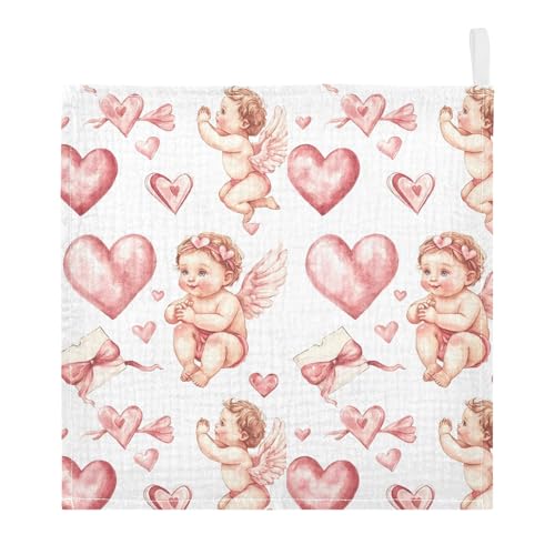 vvfelixl Baby Muslin Washcloths Romantic Holiday Baby Burp Cloths Cotton Babys Face Towel for Newborn Infants Boys Girls Soft and Absorbent 11.8 X 11.8 in, 3 Pack