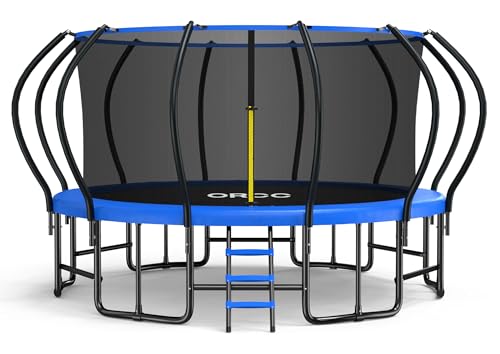 Image of ORCC Kids Trampoline with 8-12 Added Stabilizer Bars, 1300LBS Weight Capacity Outdoor Trampoline 16 14FT Yard Trampolines for Kids Adults