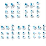 50 interruptores de teclado mecánicos azules con carcasa de plástico resistente y resorte interno para una vida útil prolongada