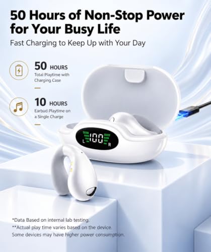 Ultra Open Ear Earbuds, Ergonomic Clip On Headphones for All-Day Comfort - image 6