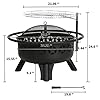 Hykolity 2 in 1 Fire Pit with Grill, Large 31″ Wood Burning Fire Pit with Swivel Cooking Grate Outdoor Backyard Bonfire Picnic BBQ