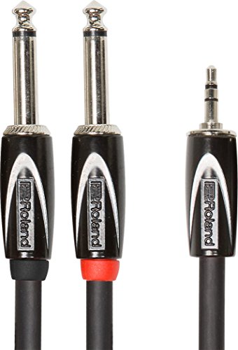 Roland Black Series 3.5mm TRS Male to Dual 1/4-Inch TS Male - 5 Foot (RCC-5-3528V2)