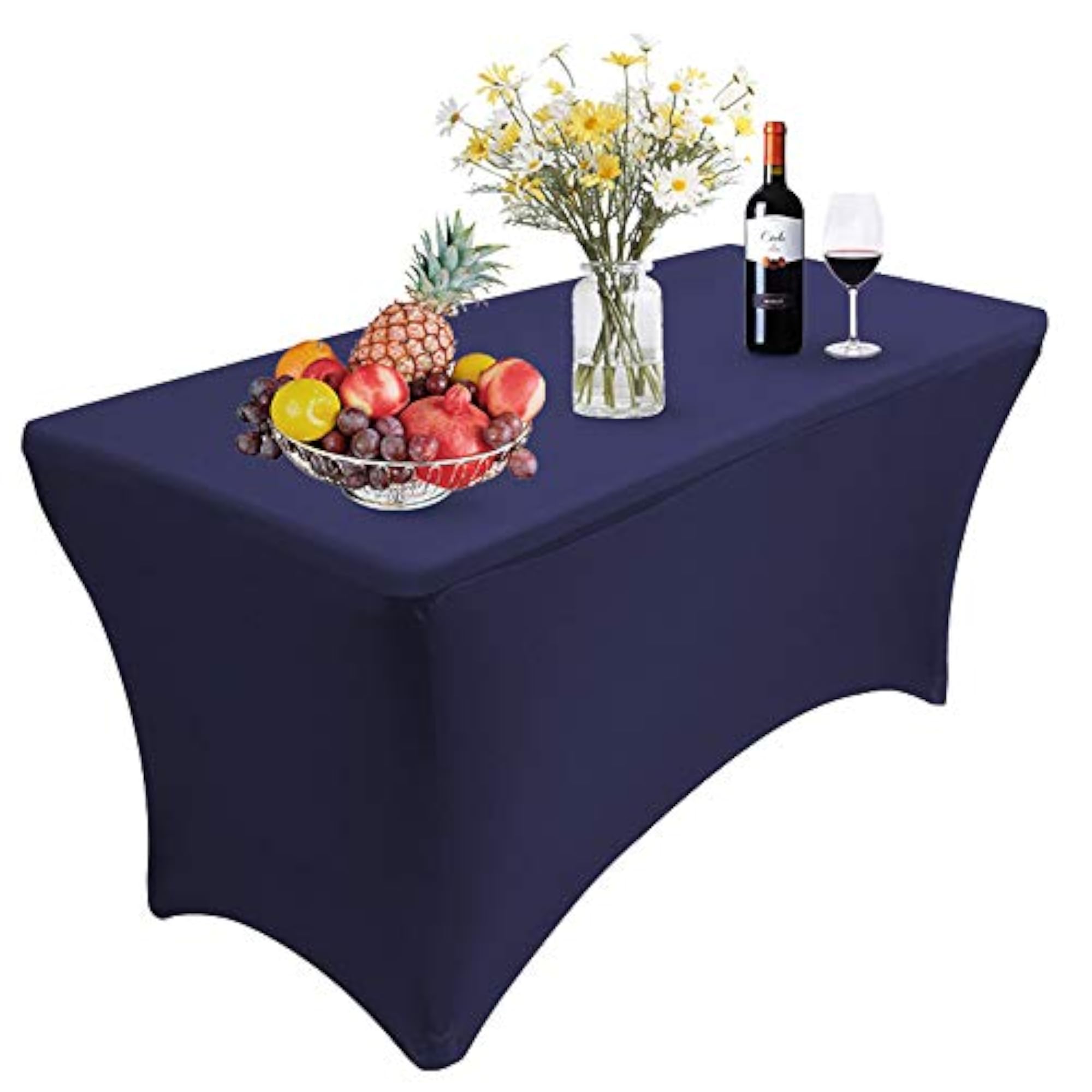 1 Pack 6FT Rectangular Spandex Table Cover for Outdoor Party