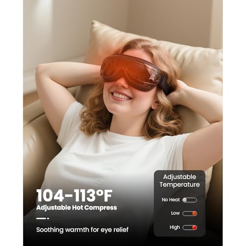 Image of BOB AND BRAD Eye Massager with Heat, Birthday Gifts for Women Men FSA Eligible HSA, Eye Mask with Remote Control, Headache Massager for Migraines Dry Eye Stress Relief Improve Sleep