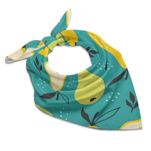 Csemeie Fruit Pear Pattern Bandana Hair Scarf Headband Adjustable Neckerchief for Men Women Decor