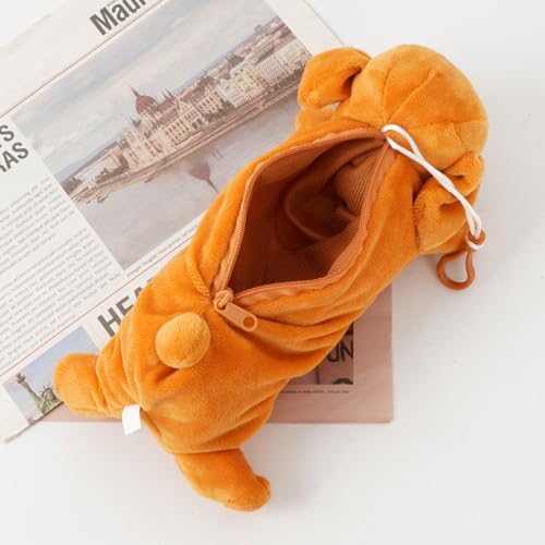 Image of Minache Women Animal Dog Plush Stationery Pouch Pen Pencil Case Ladies Cosmetic Bag