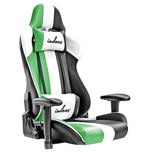 IODOOS ゲーミング座椅子 座椅子 ゲーミングチェア 180度リクライニング ハイバック 2021シリーズ可動肘 ヘッドレスト 肘掛け付き 165DAA